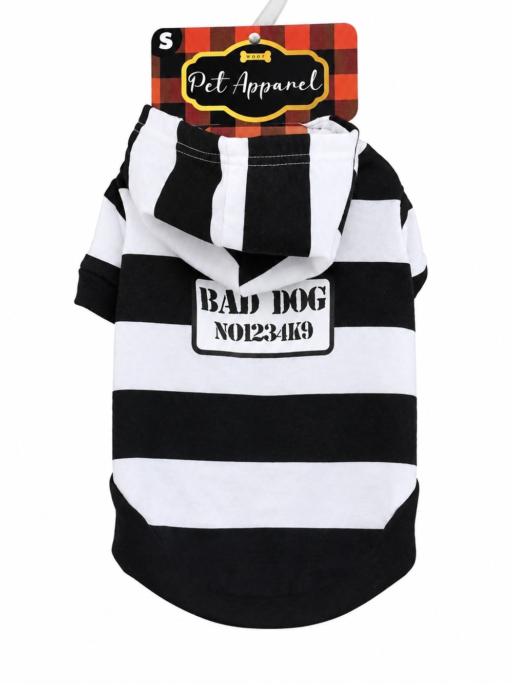 Bad Dog Prisoner Pet Hoodie Costume Small Halloween Dog Shirt NWT